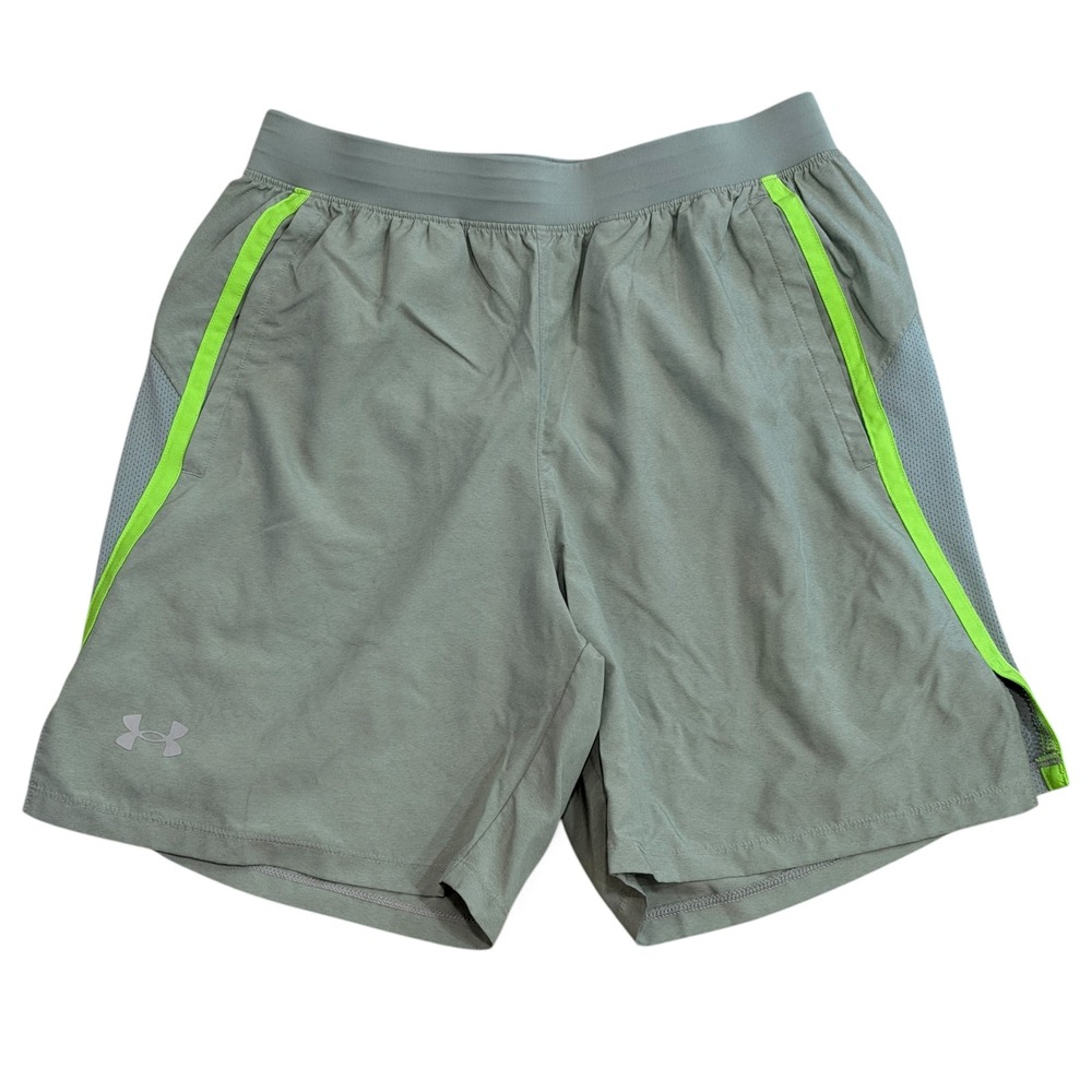 Under Armour Athletic Shorts Sage Lime Green Mesh Panel Training Mens Size Med